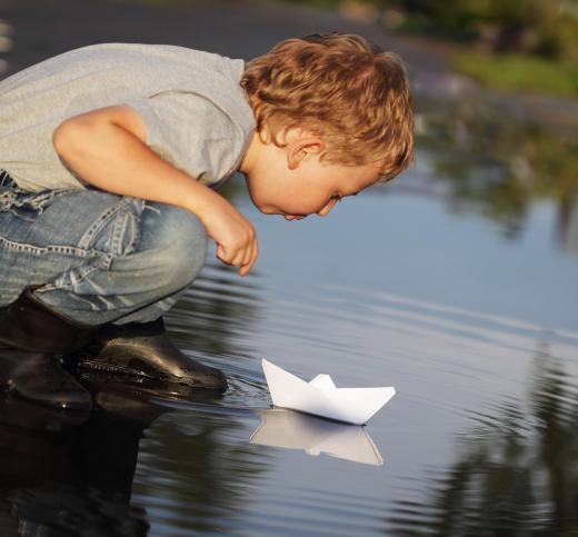 Origami paper can be used to make boats that really float.