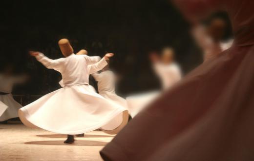 Sufi mystics dance themselves into an ecstatic state.