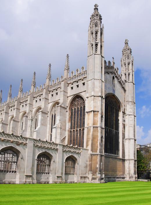 King's College Chapel at the University of Cambridge is an example of a building with gothic stained glass windows.