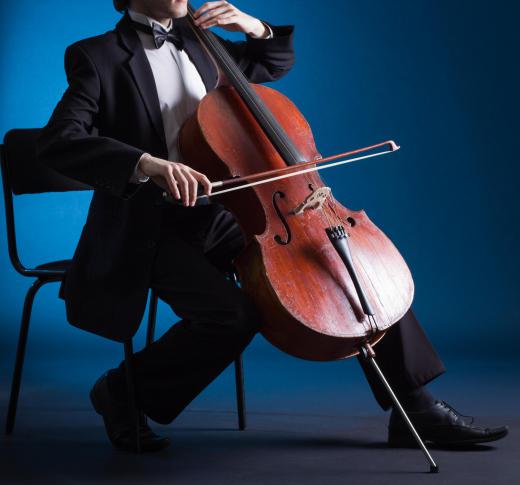 Strings on a cello may be gut or wound, synthetic or steel.