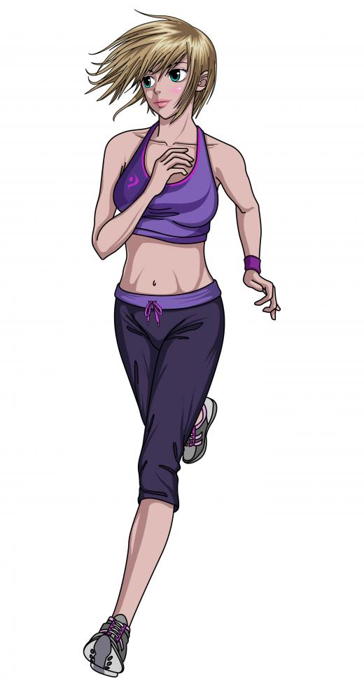 An anime girl running.