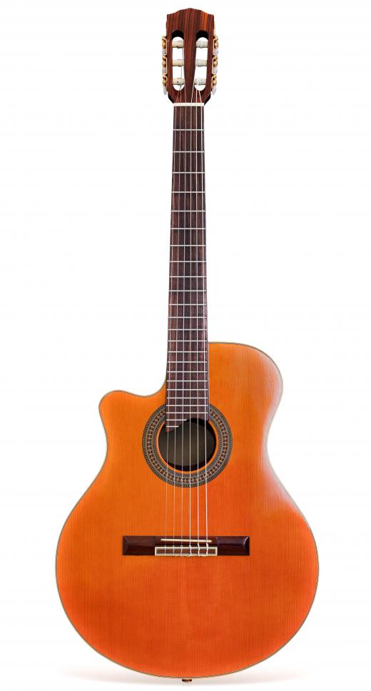 An acoustic guitar.