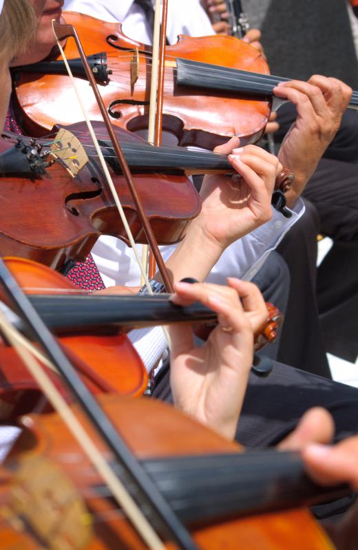 An orchestra typically plays classical music.